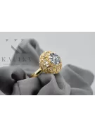 Zirkon 14 Karat Gelbgold Ring Vintage Handwerk vrc059y